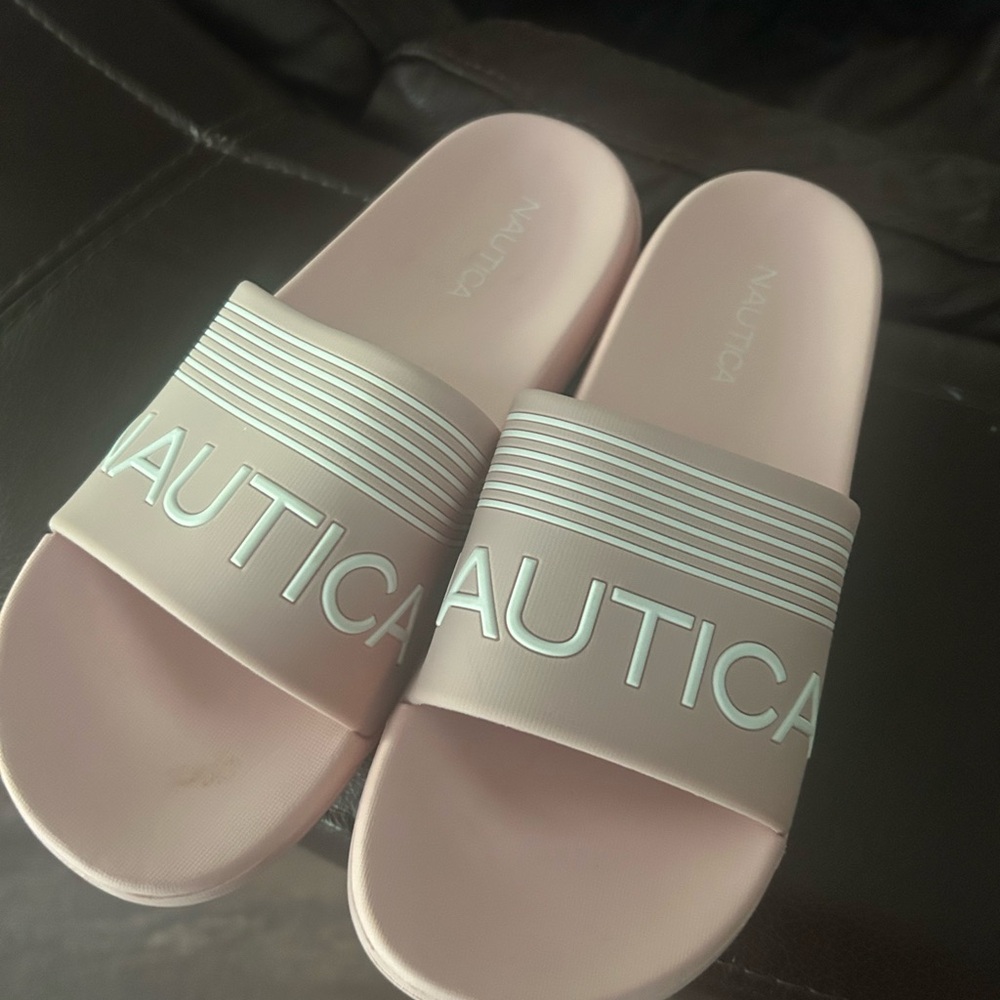 Nautica Women's Sz 5 Pink Slides Sandals Barely Worn